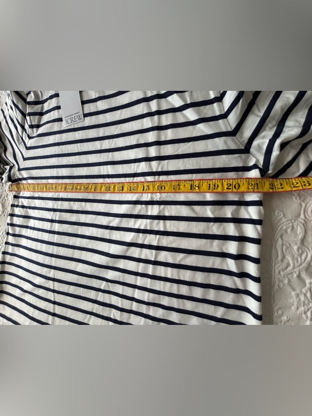 J. Crew Boyfriend Jersey T-shirt in Navy Stripe - Picture 6 of 10